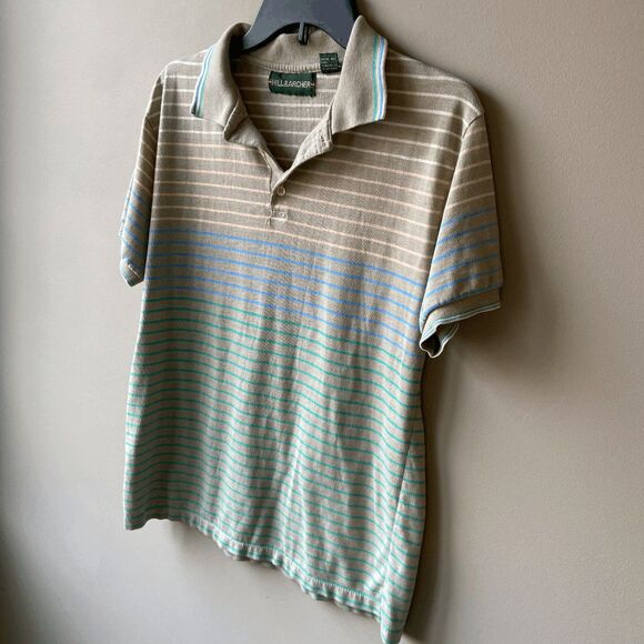 VTG 80s 90s Striped Polo Shirt Pastel Preppy Skater Normcore Sz M/L - Picture 2 of 9